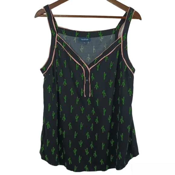 ModCloth Cafe au Soleil Top in Black Cactus print - Picture 1 of 10